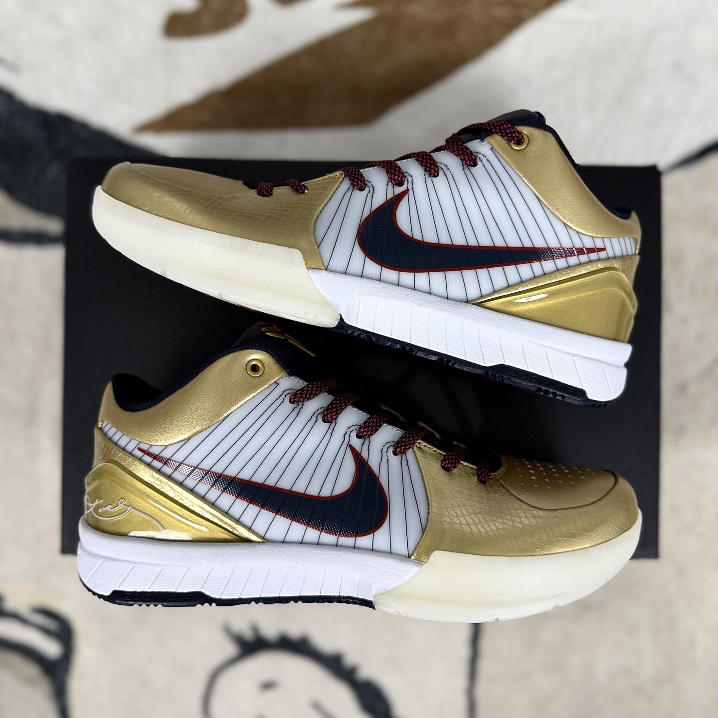 Nike Zoom Kobe 4 Protro "Gold Medal" Basketball Shoes - White, Black, Gold 8 i1745355559402 995 0 7
