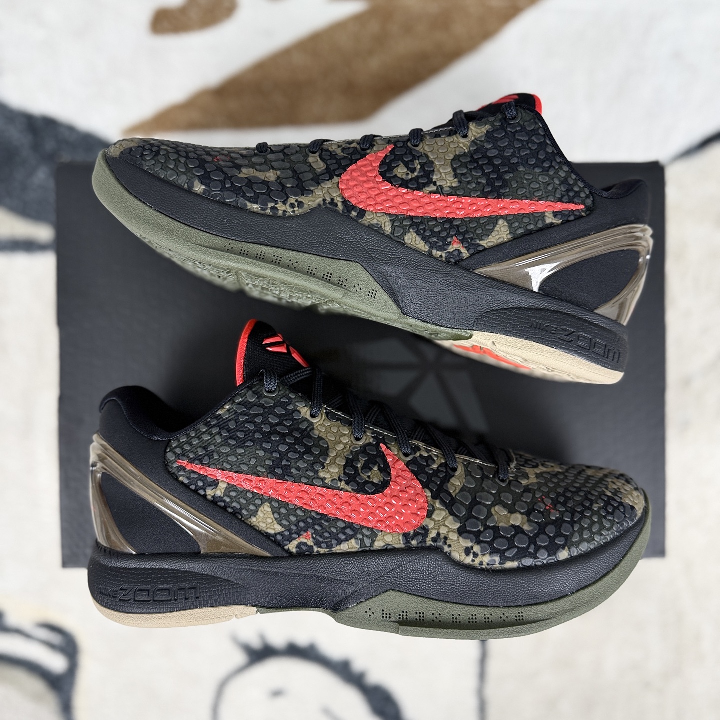Nike Zoom Kobe 6 Protro "Italian Camo" Basketball Shoes - Black/Red 8 i1745355615357 4130 0 7