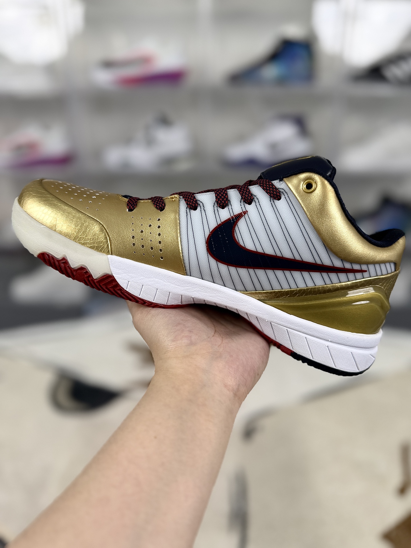 Nike Zoom Kobe 4 Protro "Gold Medal" Basketball Shoes - White, Black, Gold 2 i1745356671530 2044 0 8