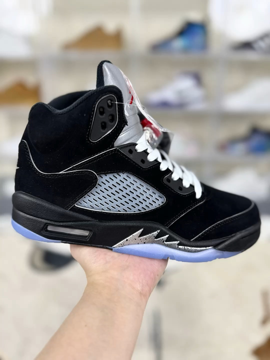 Air Jordan 5 Retro Black Metallic Reimagined High-Top Basketball Shoes