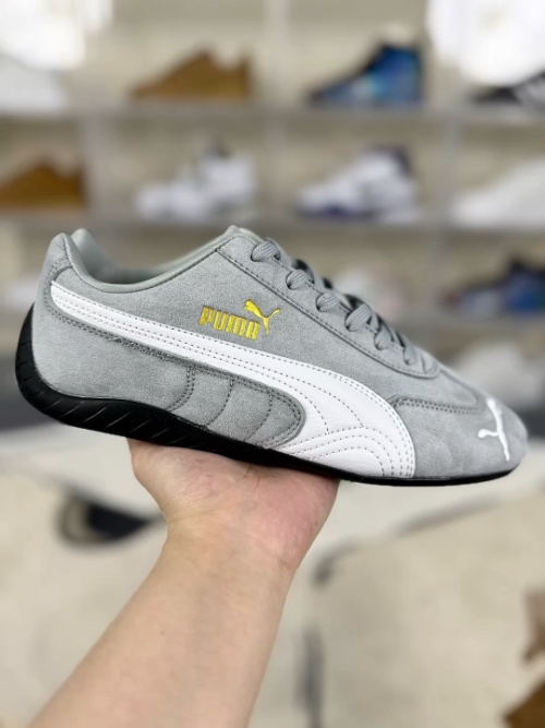PUMA Speedcat OG Lifestyle Casual Low-Top Sneakers - Gray/White, Unisex 11 PUMA Speedcat OG Lifestyle Casual Low-Top Sneakers - Gray/White, Unisex