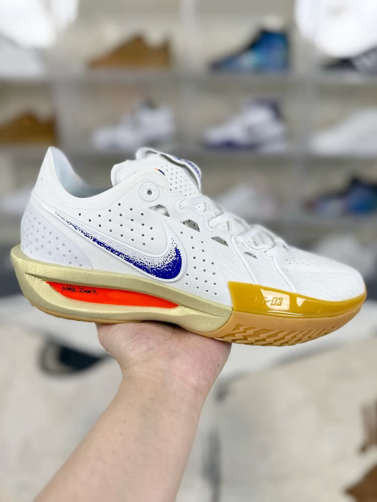 Nike Air Zoom G.T. Cut 3 Blueprint Basketball Shoe - White/Blue/Orange