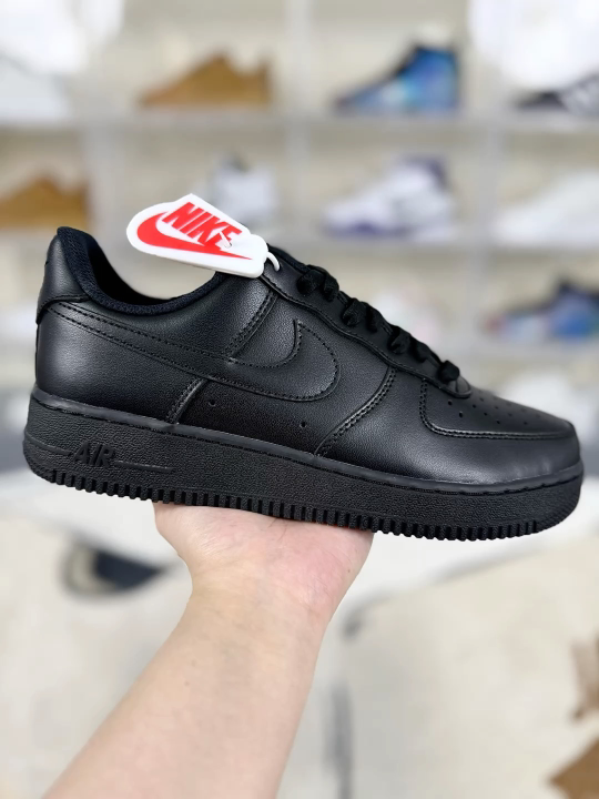 Nike Air Force 1 Low '07: Classic Black Leather Sneakers for Men and Women