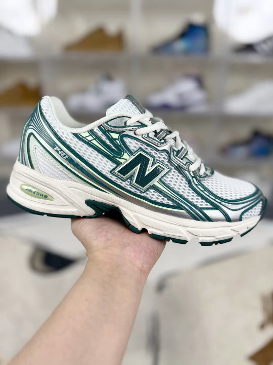 New Balance 740 GR2 White Green Running Shoes - Unisex Comfort & Style