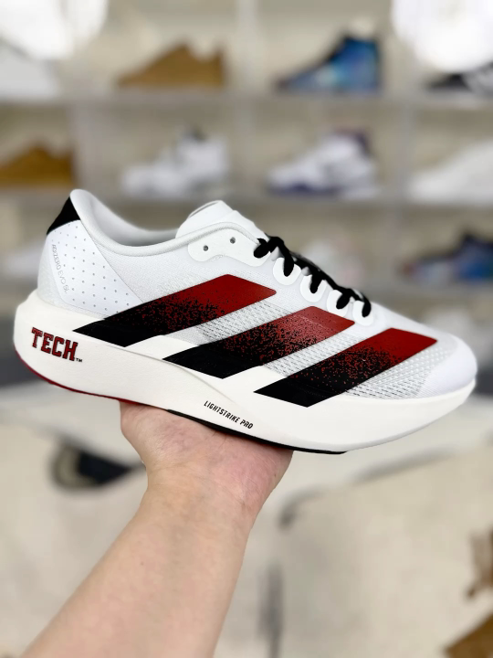 Adidas Adizero Evo SL Texas Tech Running Shoes - White, Black, Red
