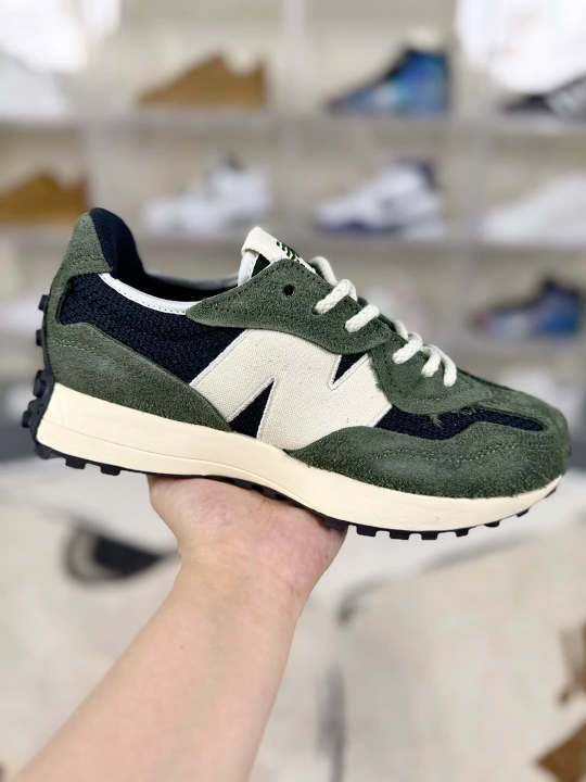 New Balance 327 Classic Retro Running Shoes - Deep Blue Green, Unisex Style