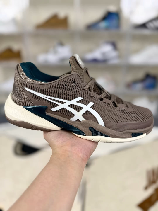 Asics Court FF 3 Brown Woven Tennis Shoes - Breathable & Durable