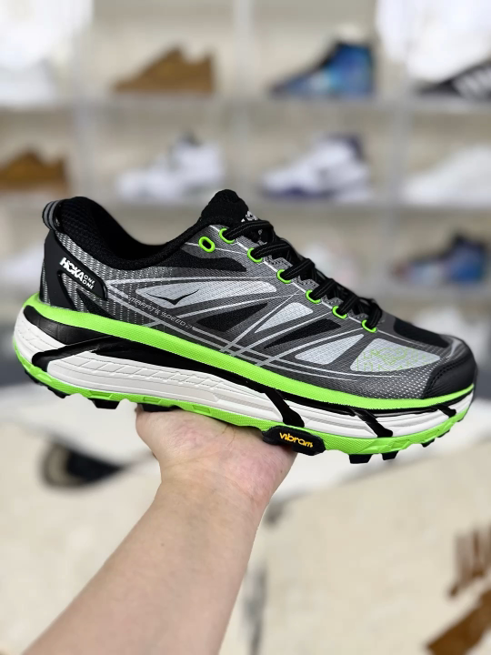 Hoka One One Mafate Speed 2 Trail Running Shoes - Black White Green