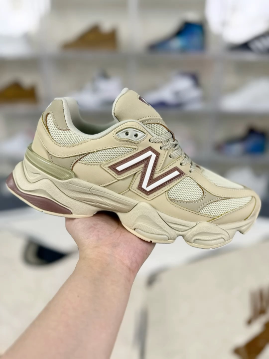 New Balance 9060 Beige Brown Retro Running Shoes - Unisex Comfort & Style