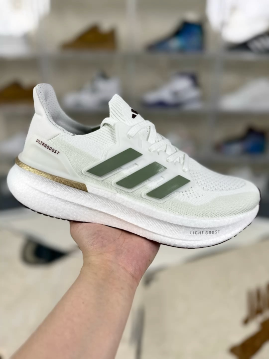 Adidas Ultraboost 5.0 White Green Running Shoes - Comfortable & Durable