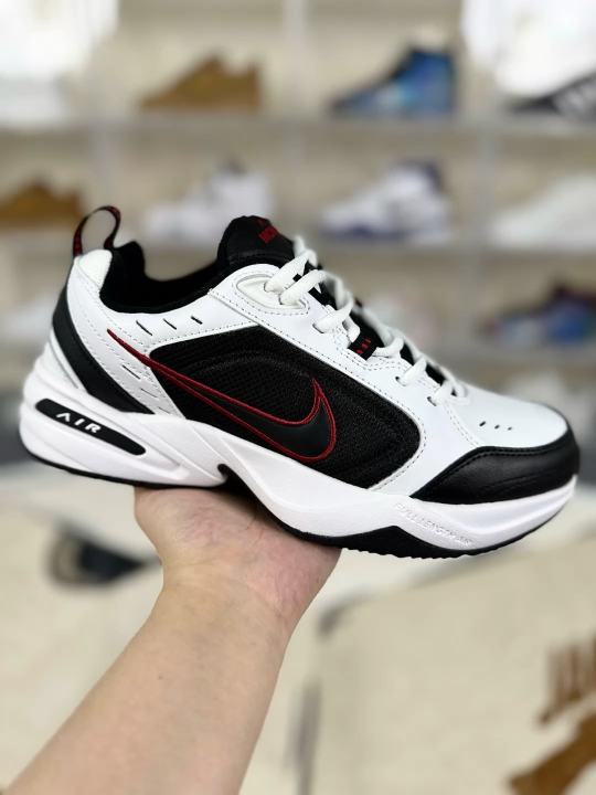 Nike Air Monarch IV White Black Varsity Red Lightweight Sneakers Unisex
