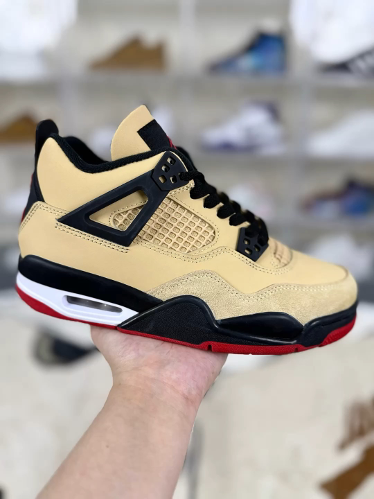 Air Jordan 4 Retro: Durable Low-Top Basketball Shoes for Men and Women - Brown