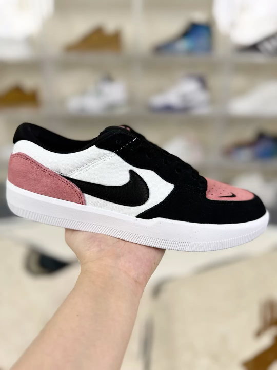 Nike SB Force 58 Suede Skate Shoes - Black, White & Pink - Durable & Comfortable
