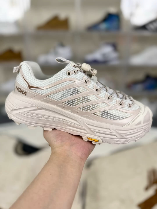 Hoka One One Mafate Three 2 Grid Running Shoe, Pink, Unisex, Comfort & Durable