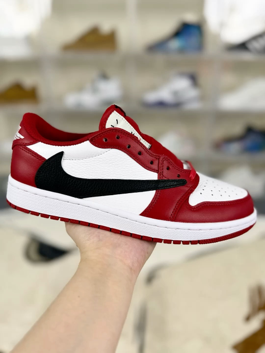 Travis Scott x Jordan Air Jordan 1 Low Red White Black Basketball Shoes