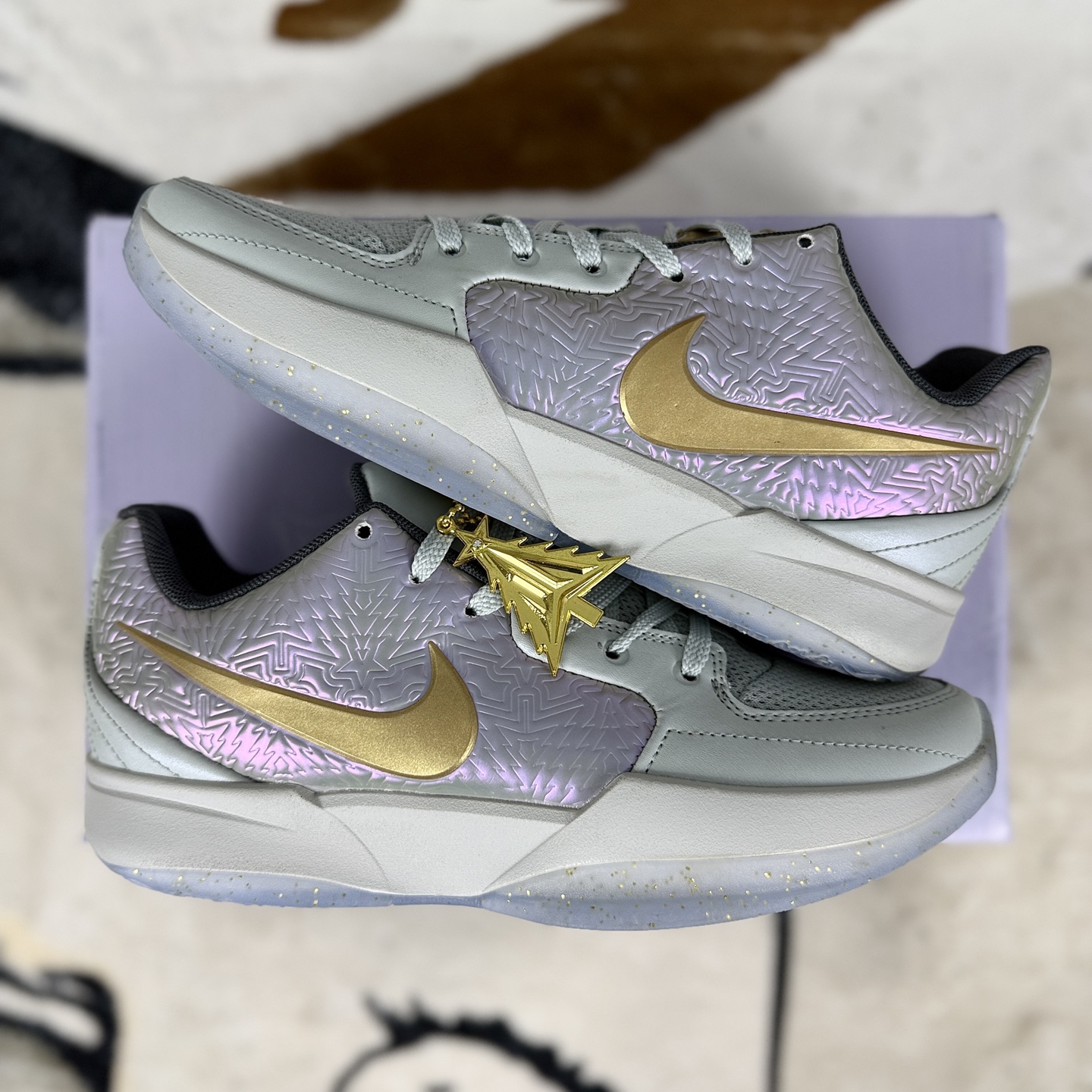 Nike Ja 2 "Christmas" Basketball Shoes - Silver, Gold & Grey - Unisex Design 9 i1756062726163 1482 0 7