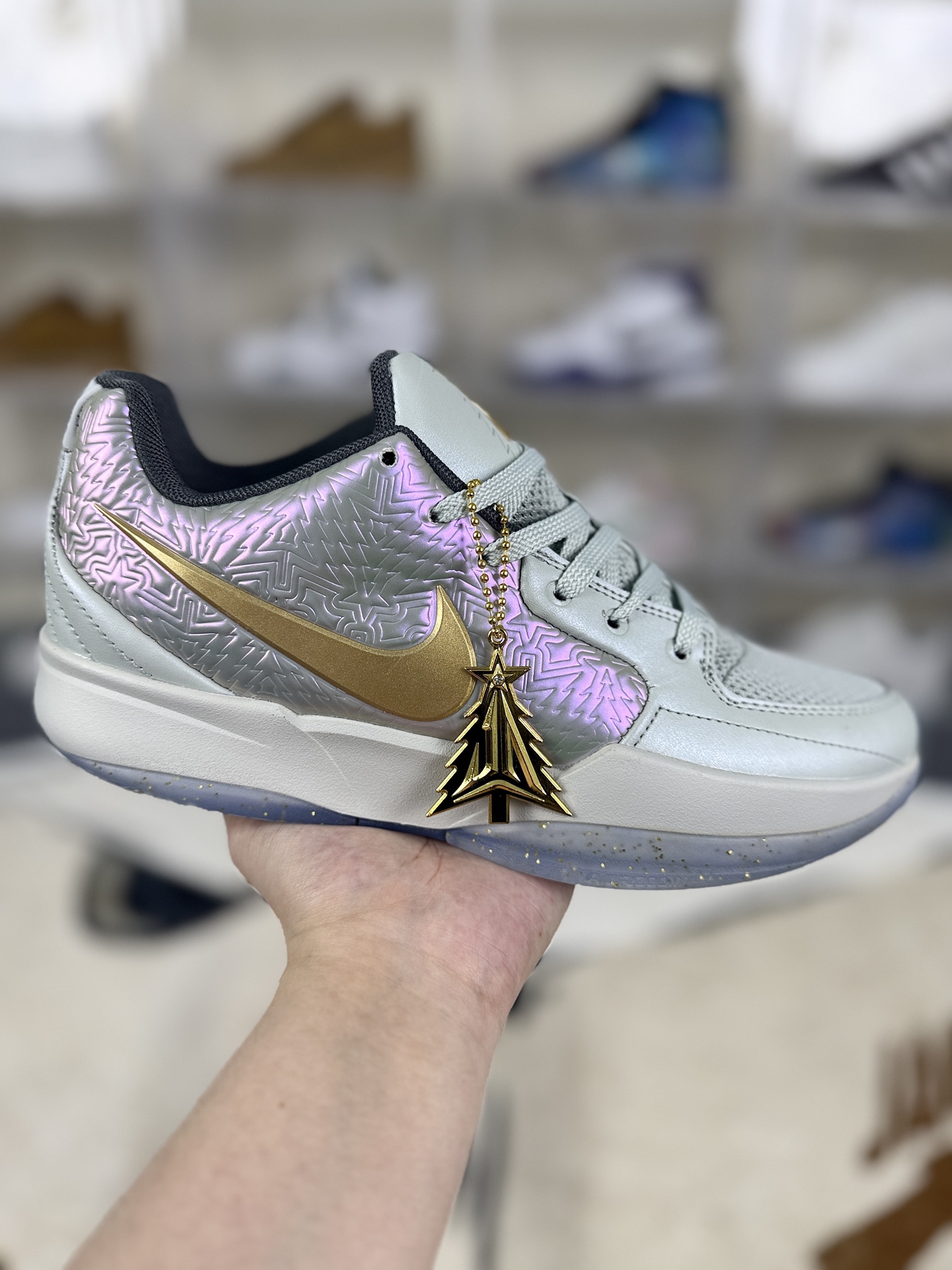 Nike Ja 2 "Christmas" Basketball Shoes - Silver, Gold & Grey - Unisex Design 2 i1756062726251 5655 0 0