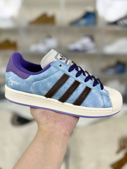 Adidas Originals Superstar 2 Low Top Fashion Sneakers - Blue/Purple, Unisex