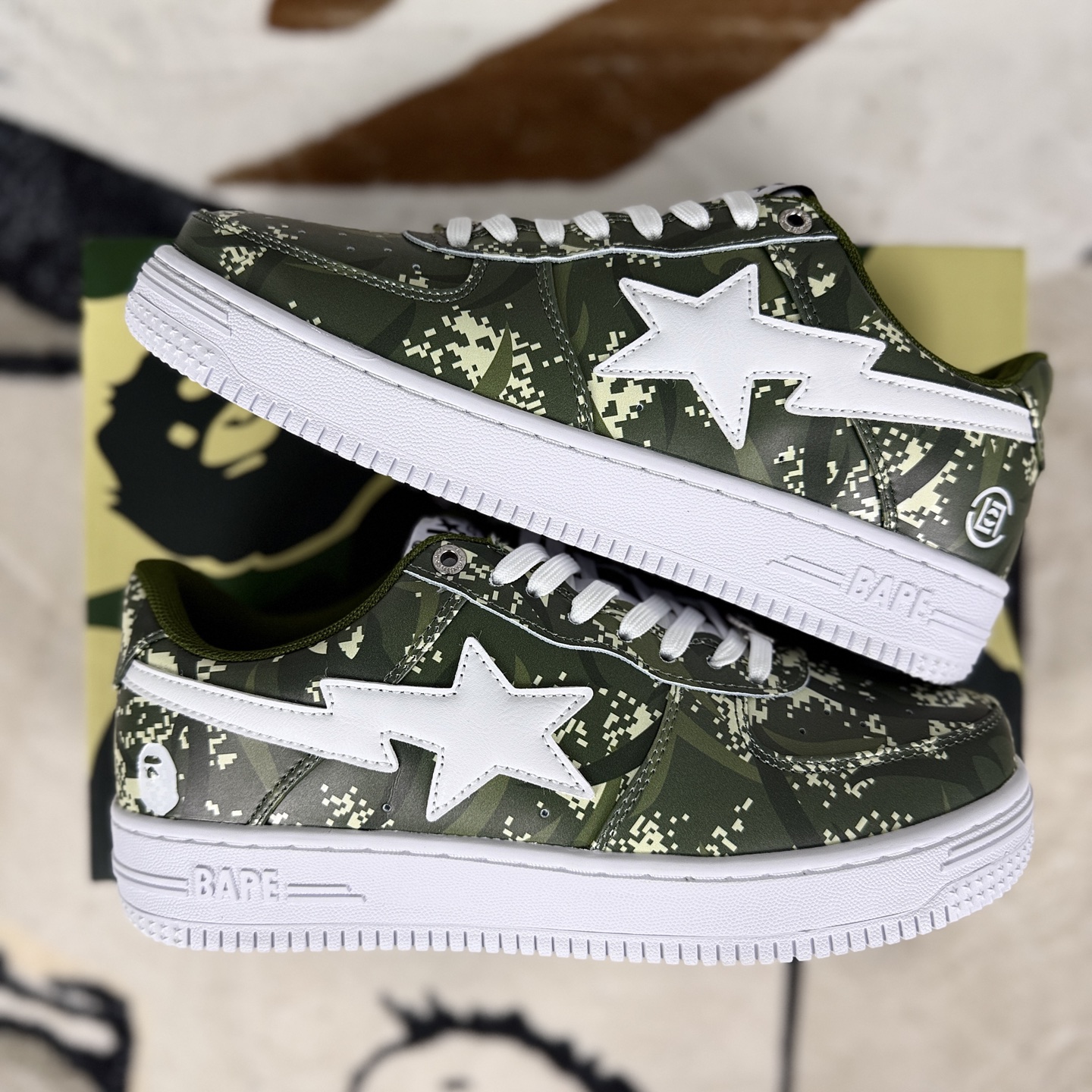 A Bathing Ape BAPE STA Camo Print Cowhide Low-Top Sneakers - Unisex 8 i1756573400143 4674 0 7
