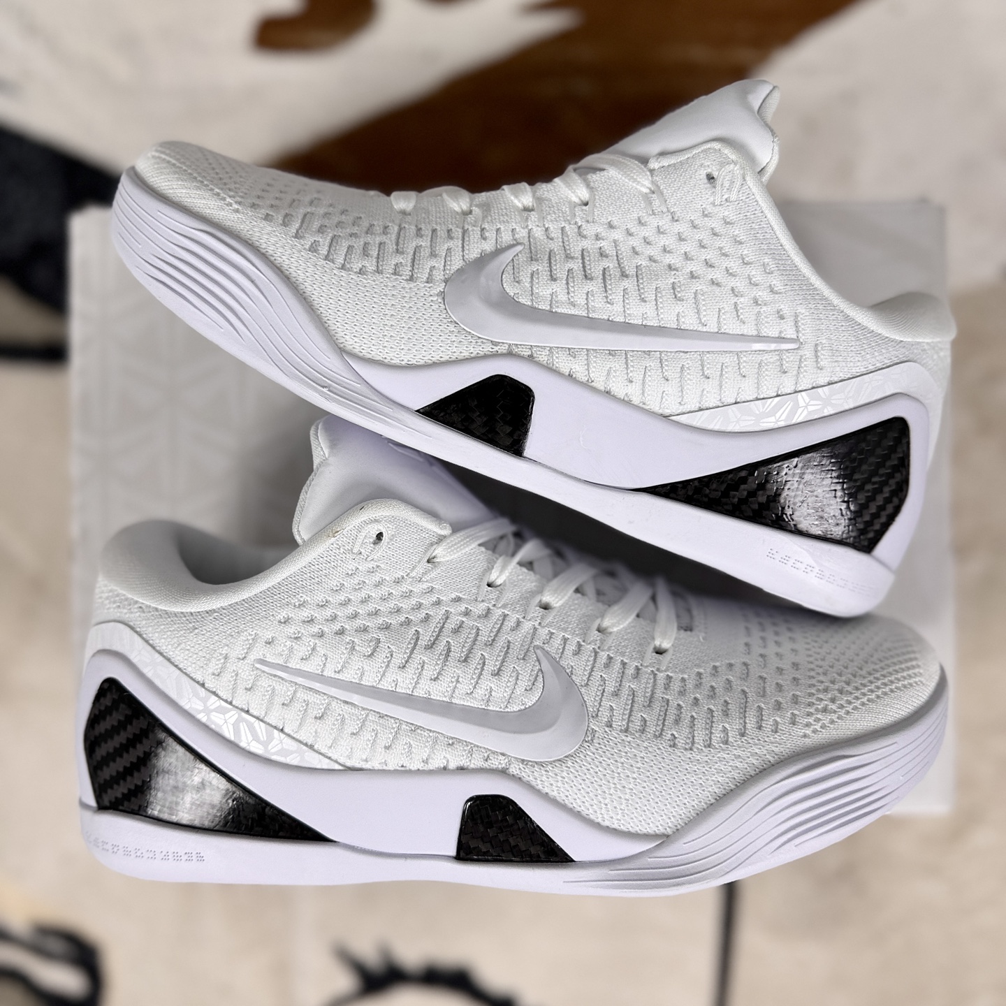 Nike Kobe 9 Elite Low Protro "Halo" Basketball Shoes - White/Carbon Fiber 9 i1756662830314 4674 0 7