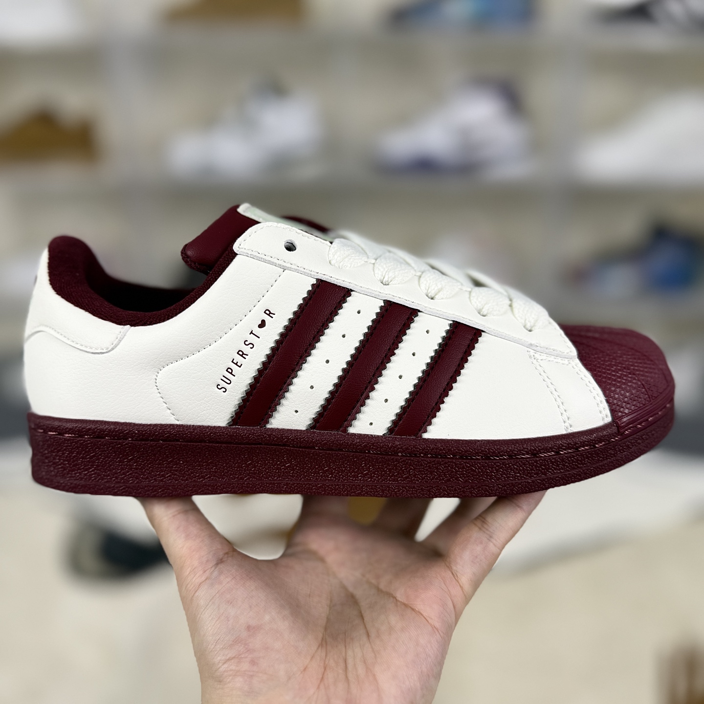 Adidas Originals Superstar Women's Classic Low-Top Sneakers - White/Burgundy 8 i1756748576202 3855 0 5
