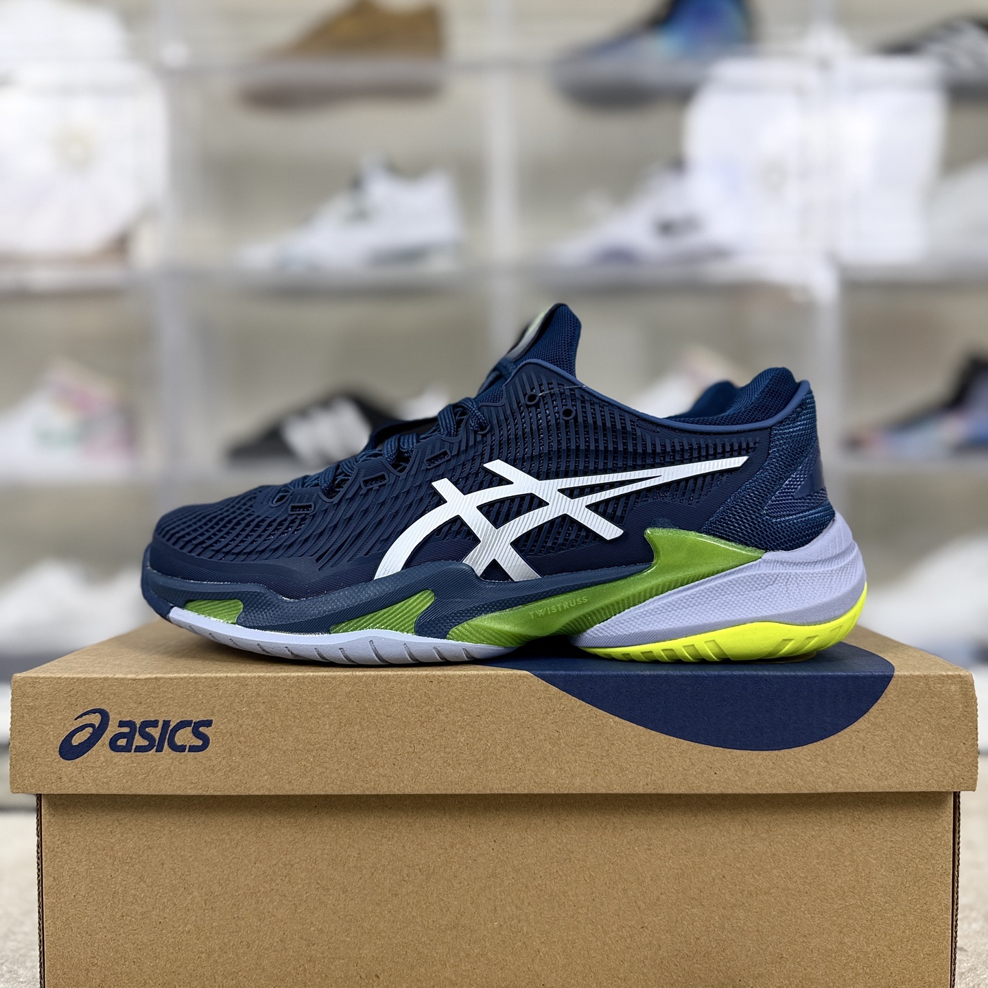Asics Court FF 3 Blue/Grey Textile Athletic Tennis Shoes - Unisex 9 i1757006104649 9294 0 8