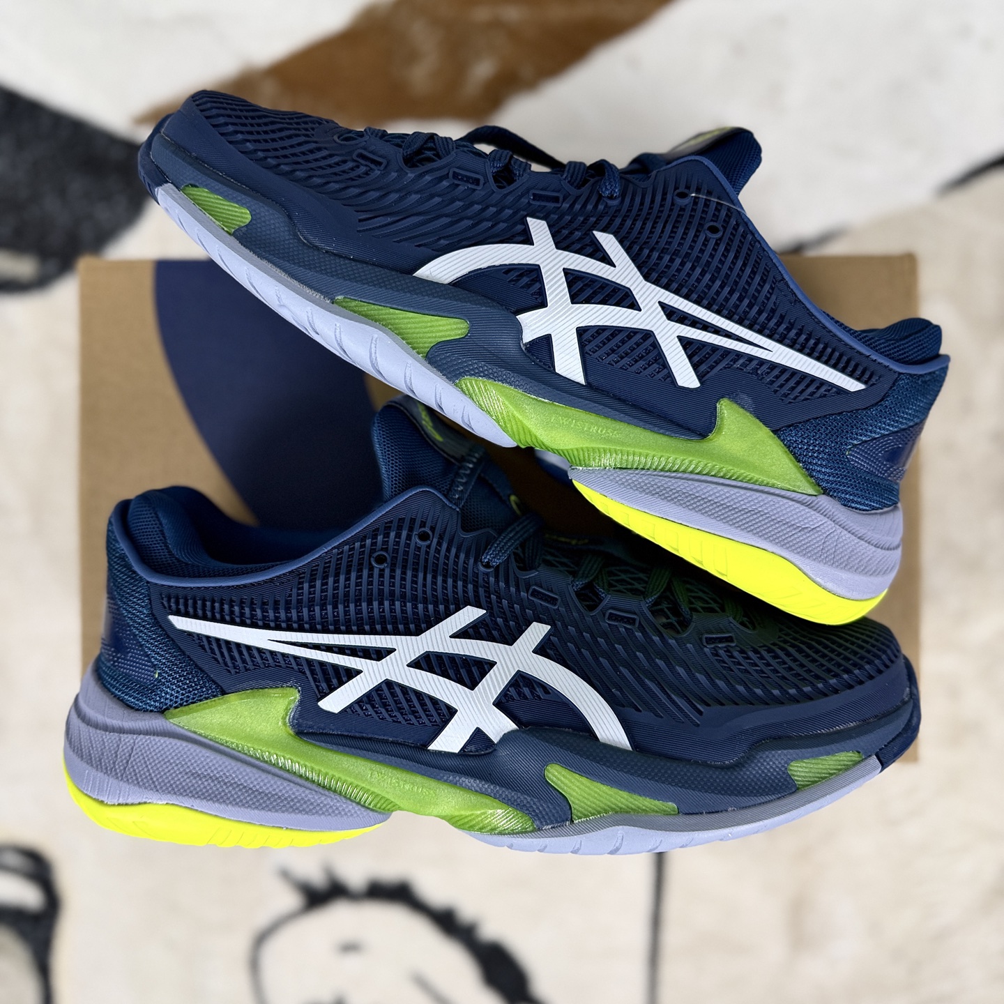 Asics Court FF 3 Blue/Grey Textile Athletic Tennis Shoes - Unisex 8 i1757006108934 4422 0 7