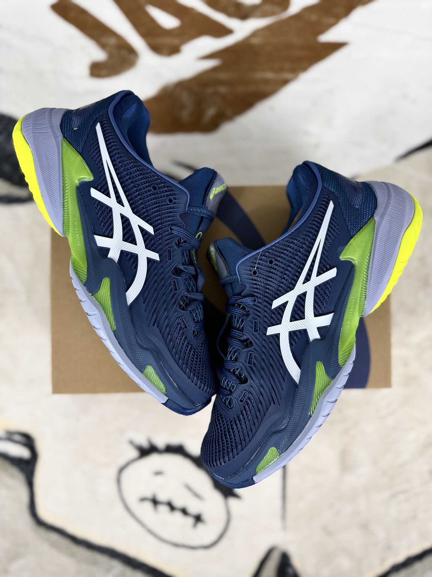 Asics Court FF 3 Blue/Grey Textile Athletic Tennis Shoes - Unisex 5 i1757006175918 2616 0 6