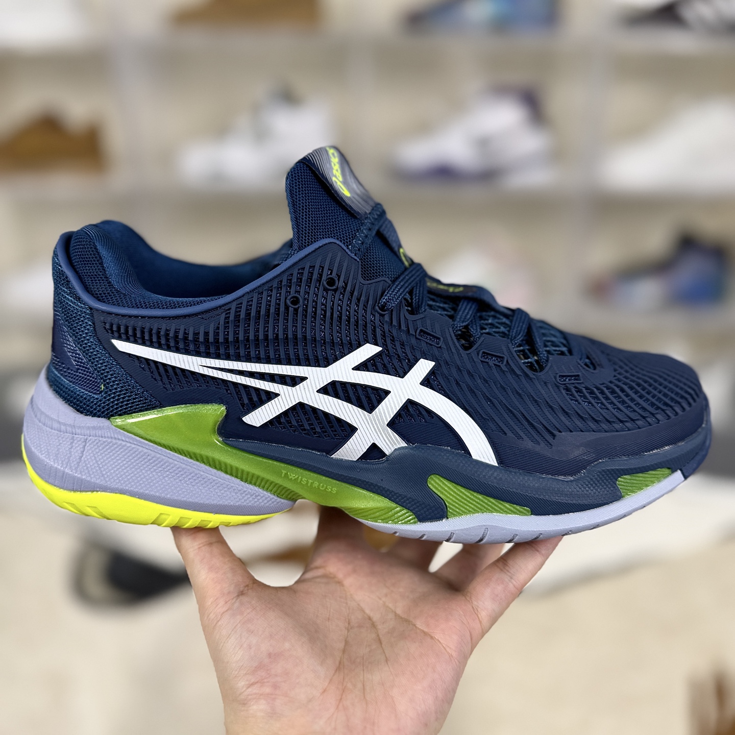 Asics Court FF 3 Blue/Grey Textile Athletic Tennis Shoes - Unisex 7 i1757006855290 2365 0 5