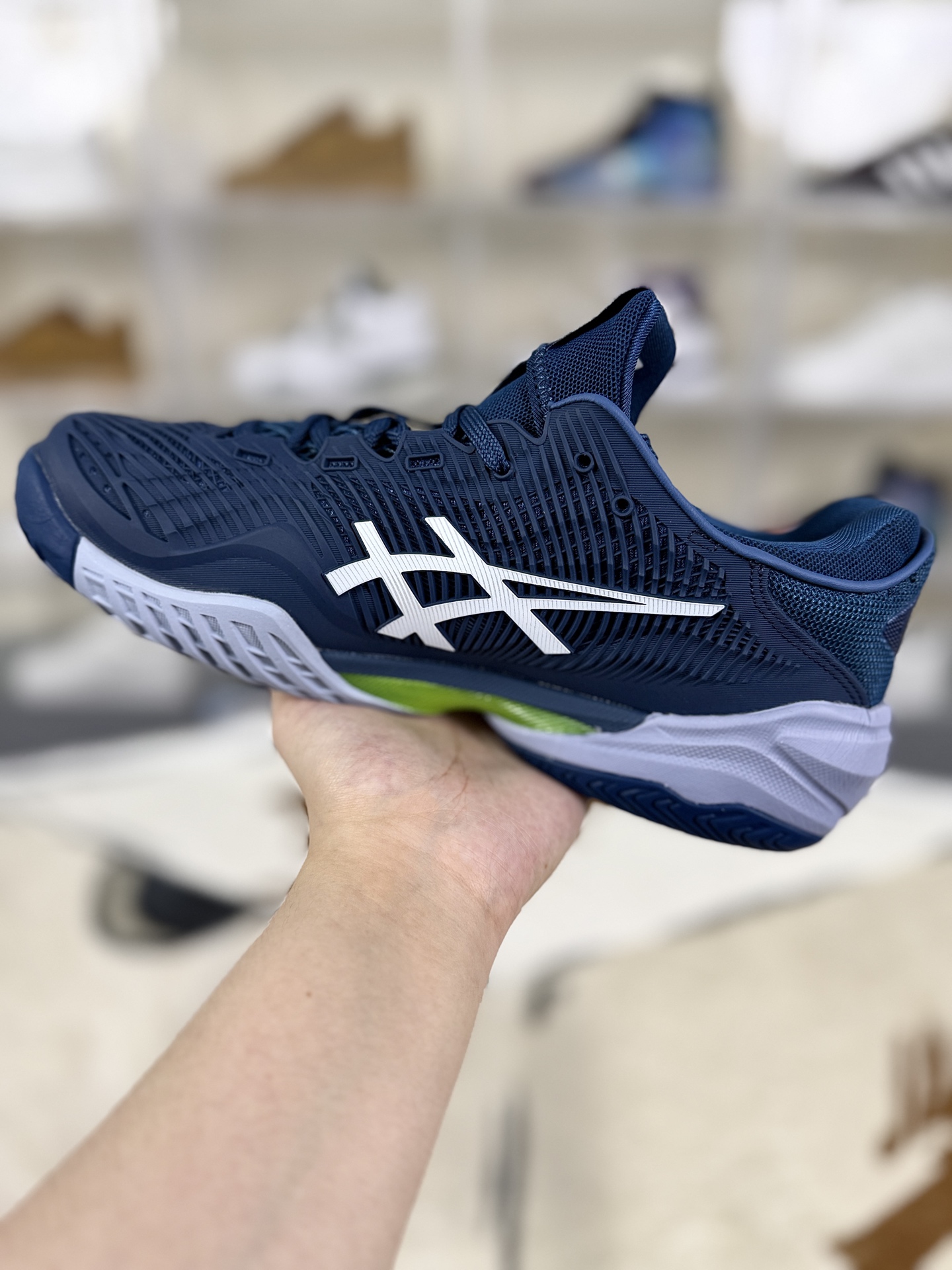 Asics Court FF 3 Blue/Grey Textile Athletic Tennis Shoes - Unisex 2 i1757006889788 9596 0 1