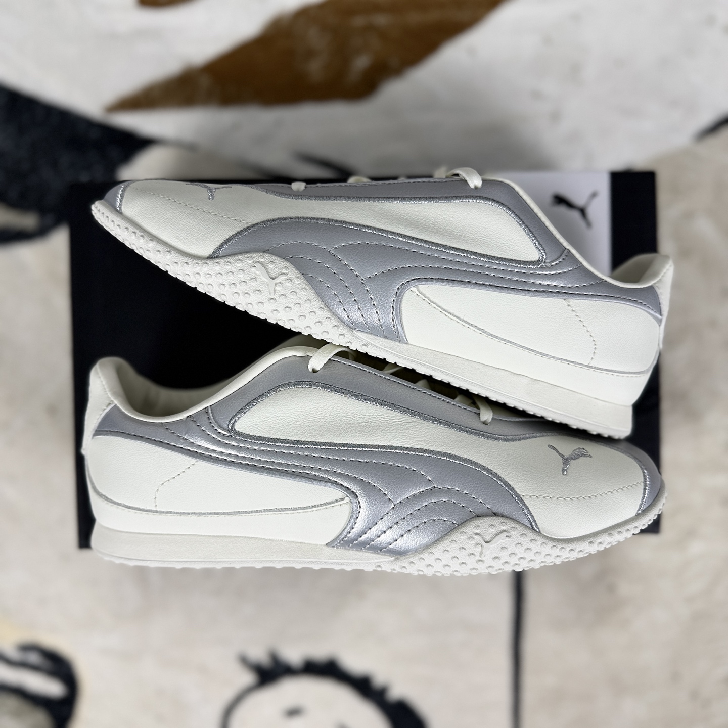 PUMA Bella V2 Leather Sneakers - Silver & White, Low-Top, Comfortable Fashion Shoes 8 i1757270573253 6729 0 7