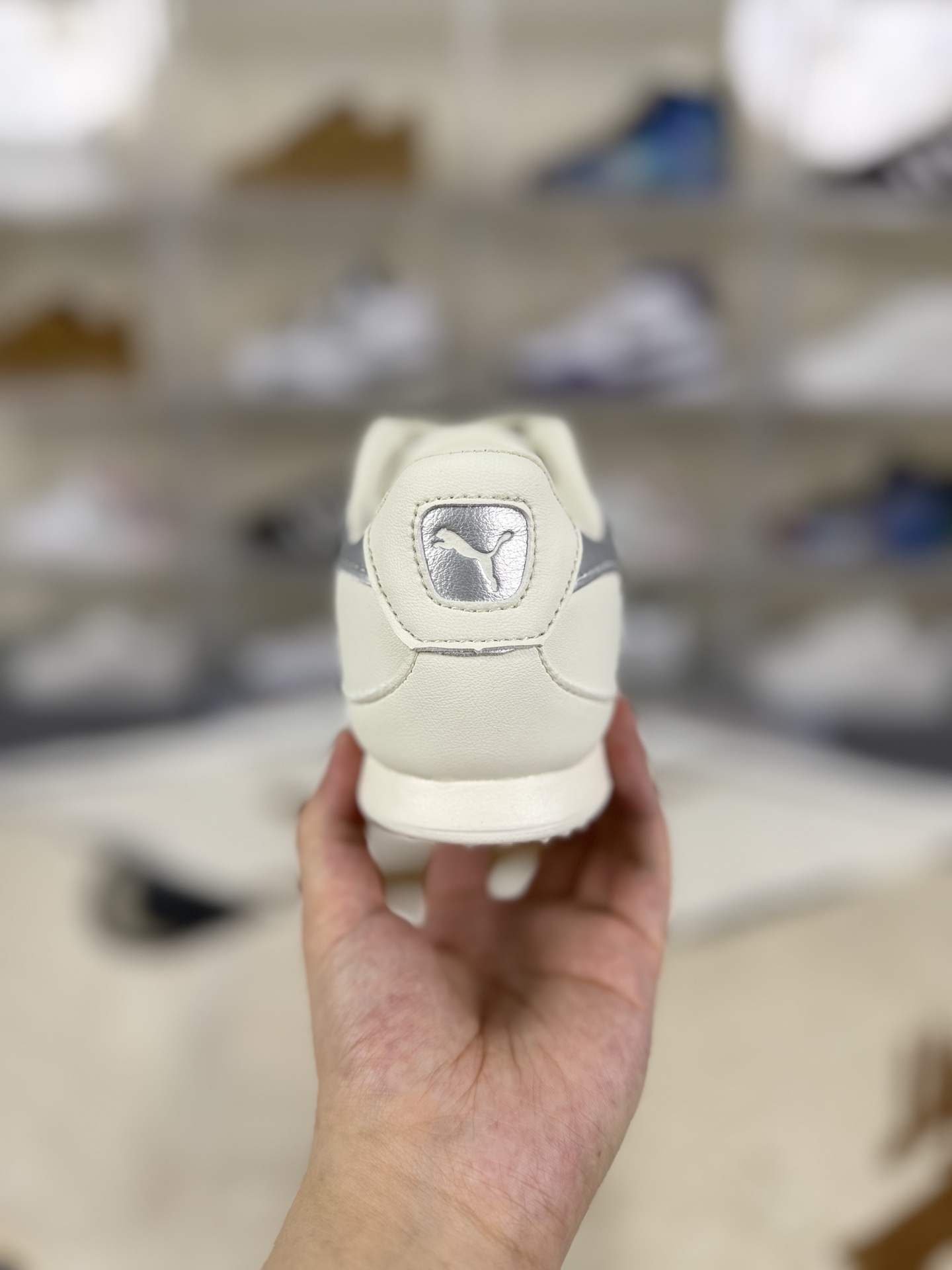 PUMA Bella V2 Leather Sneakers - Silver & White, Low-Top, Comfortable Fashion Shoes 3 i1757270573395 7425 0 2