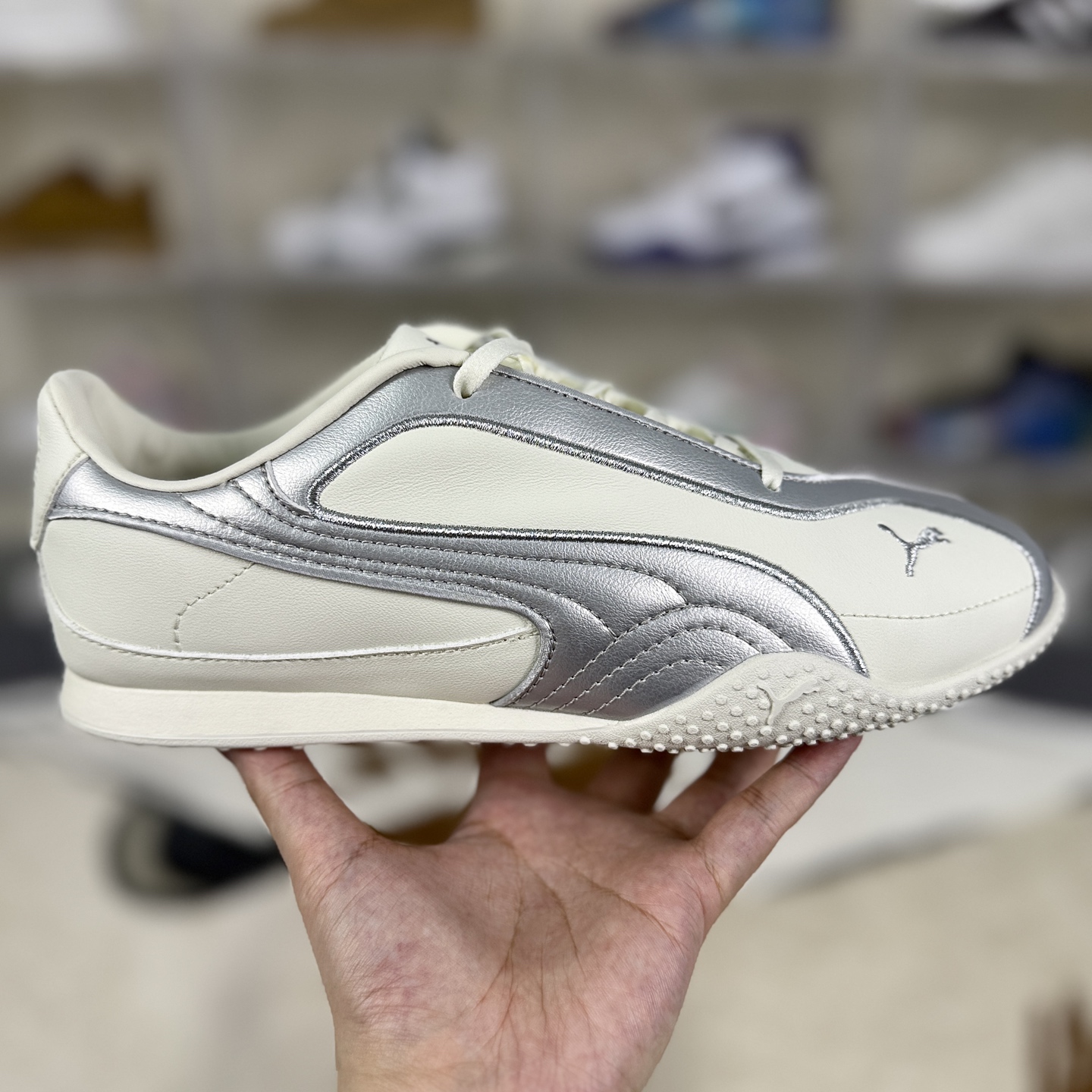 PUMA Bella V2 Leather Sneakers - Silver & White, Low-Top, Comfortable Fashion Shoes 7 i1757270574544 1890 0 5