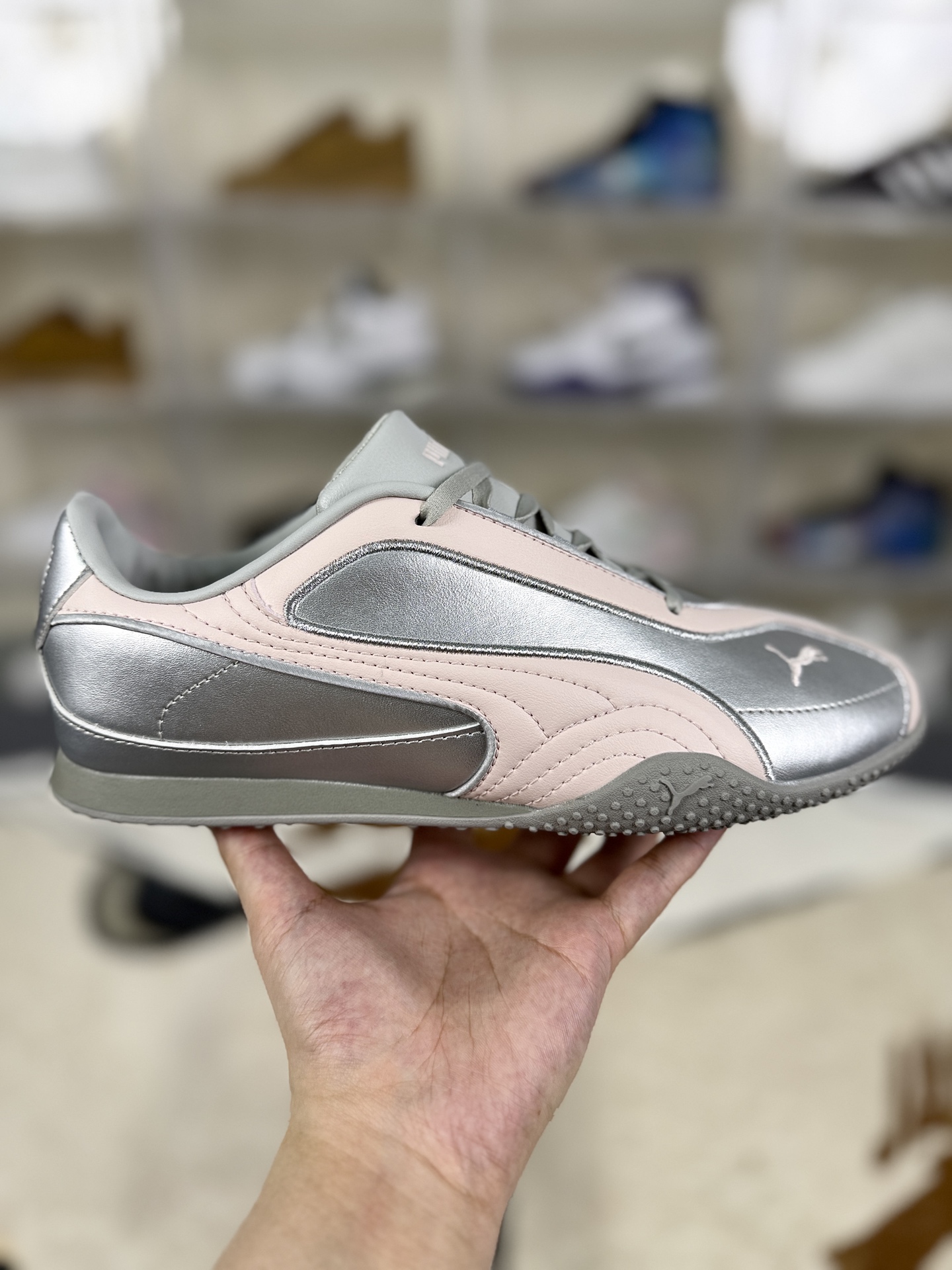 PUMA Bella V2 Leather Silver Pink Low-Top Lifestyle Sneakers for Women 8 i1757356540326 7045 0 5
