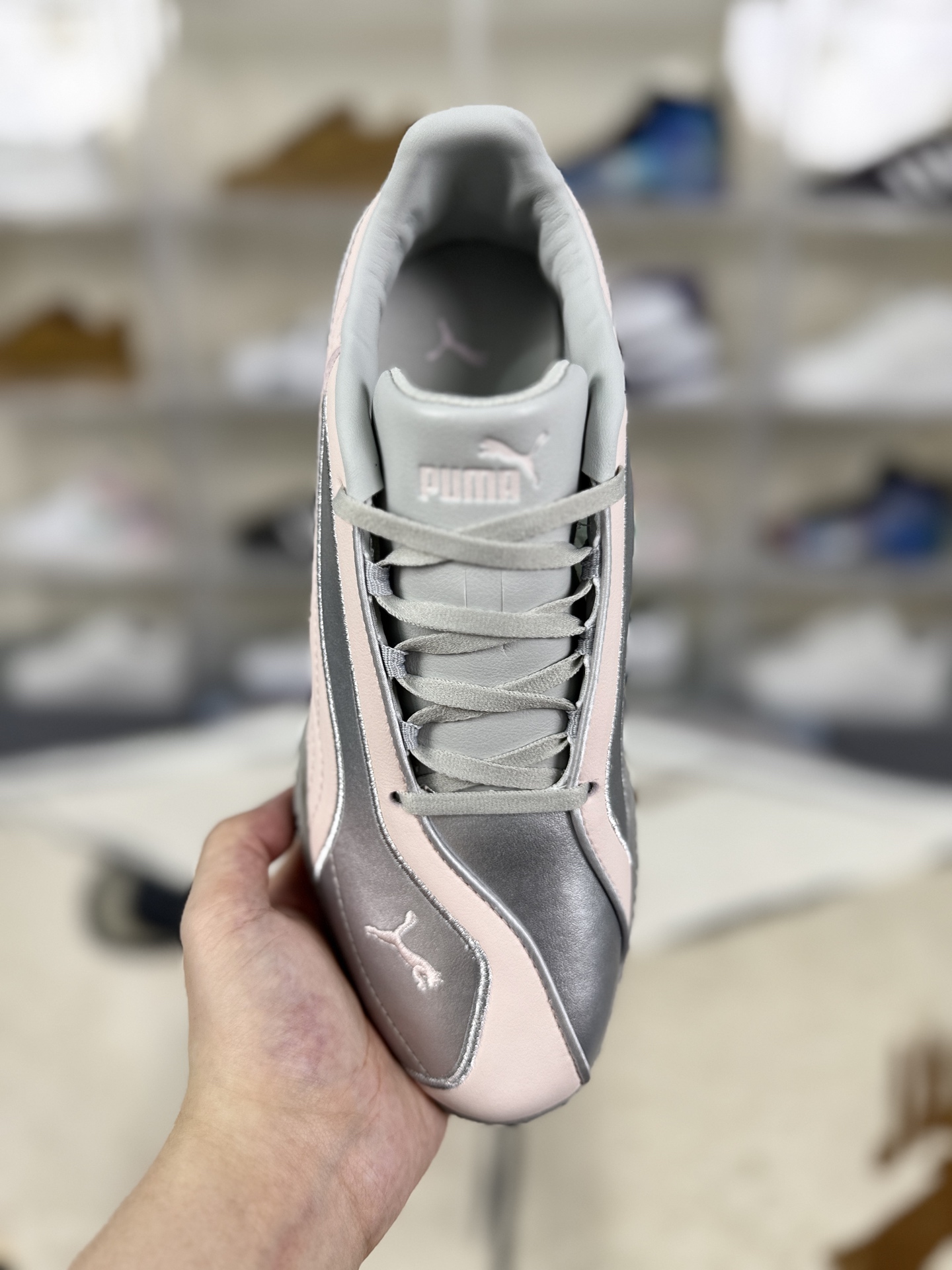PUMA Bella V2 Leather Silver Pink Low-Top Lifestyle Sneakers for Women 5 i1757356540327 6845 0 3