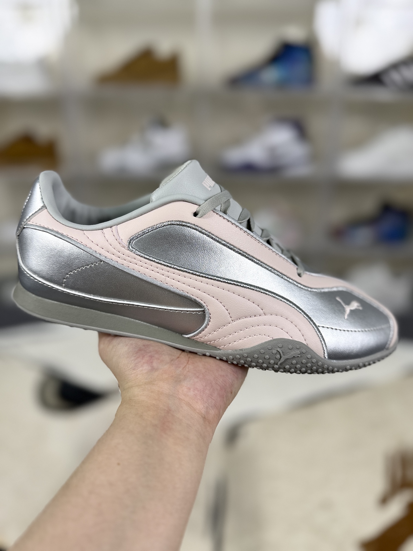 PUMA Bella V2 Leather Silver Pink Low-Top Lifestyle Sneakers for Women 2 i1757356542538 9315 0 0