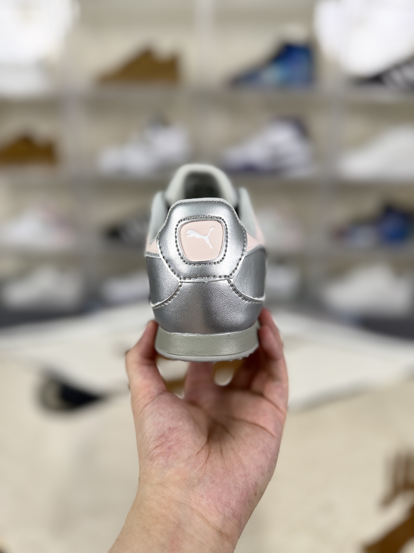 PUMA Bella V2 Leather Silver Pink Low-Top Lifestyle Sneakers for Women 4 i1757356543629 1648 0 2