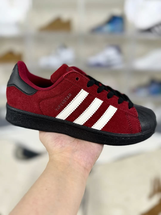 Adidas Originals Superstar Deep Red Classic Comfort Low-Top Sneakers Unisex