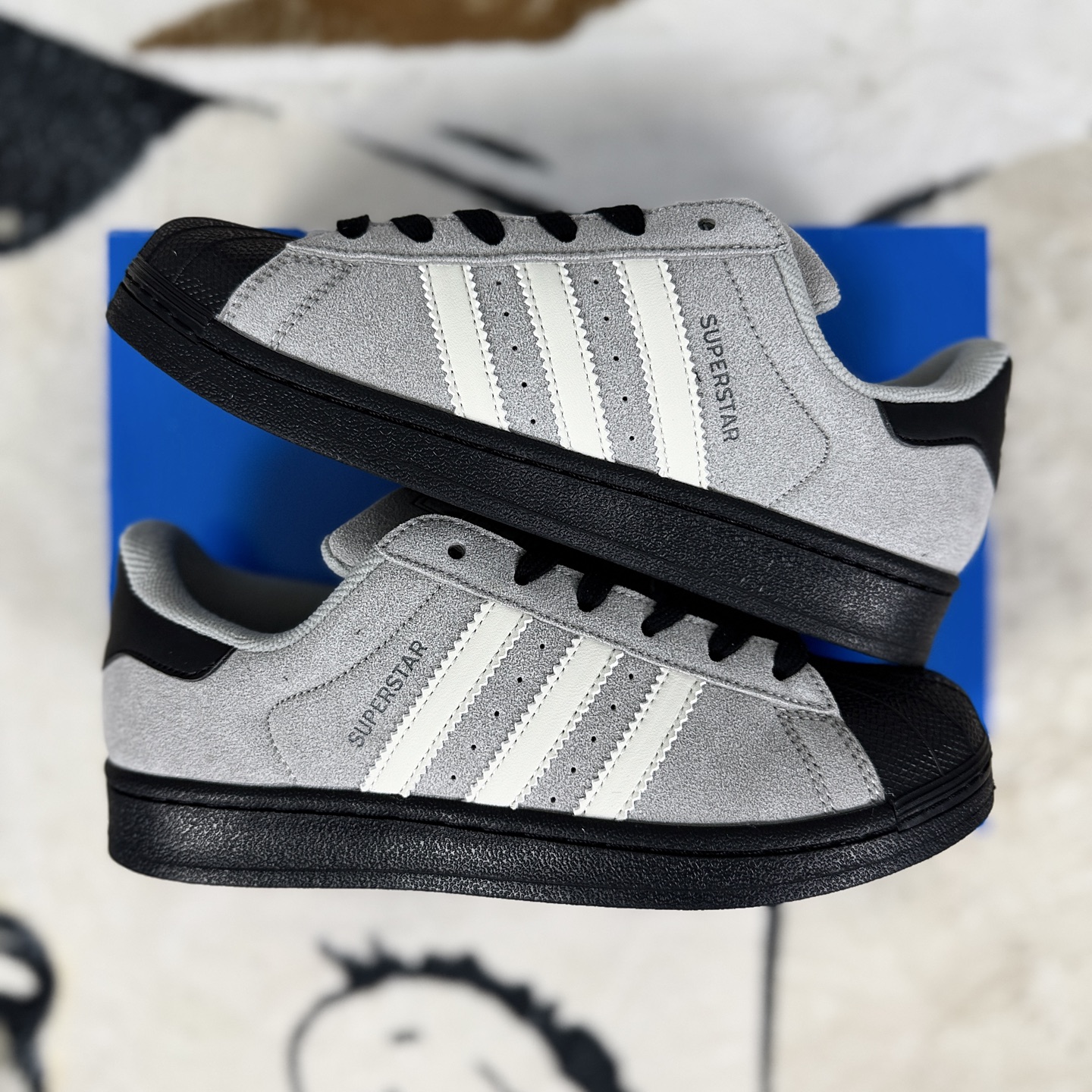 Adidas Originals Superstar Gray Suede Classic Low-Top Sneakers Unisex 9 i1757699976534 9182 0 7