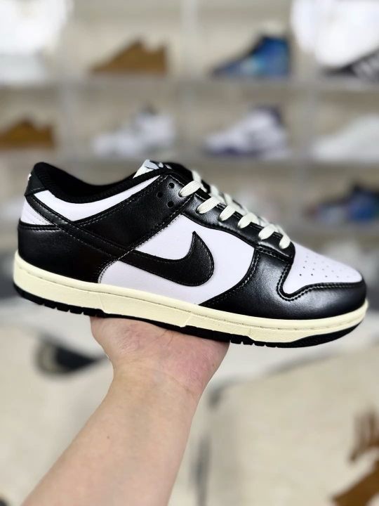 Nike Dunk Low PRM "Vintage Panda" Sneakers - Black and White, Unisex Design