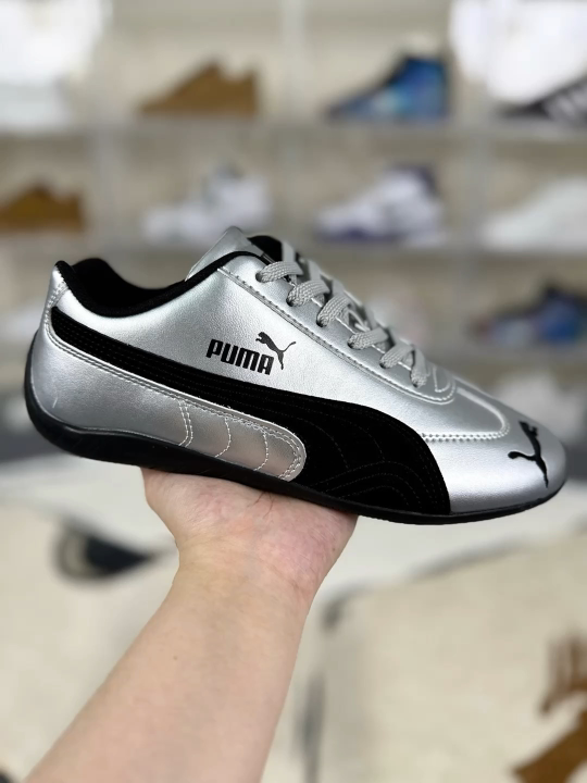 Puma Speedcat OG Silver Racing Shoes, Low Profile, Comfortable, Unisex Design