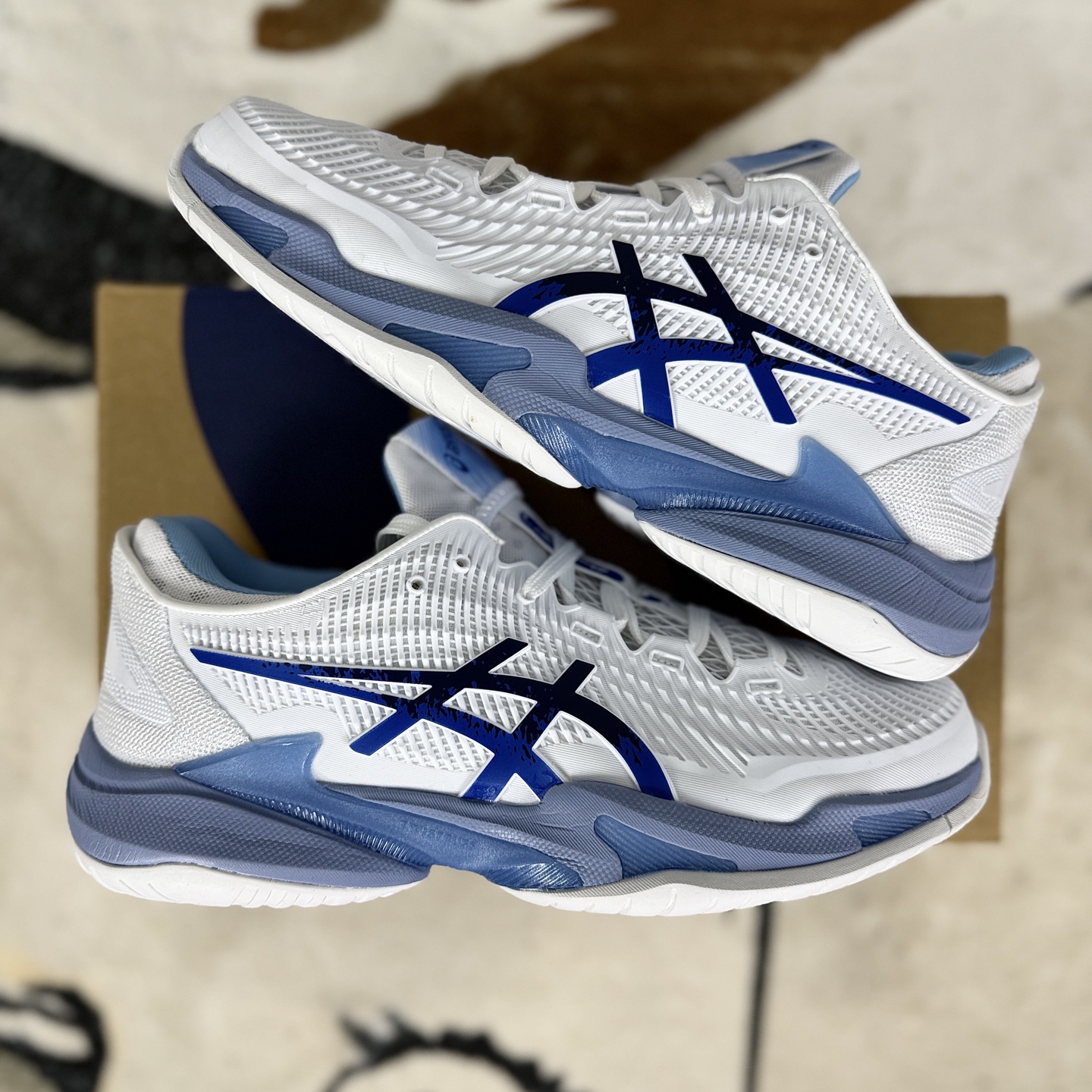Asics Court FF 3 Novak White/Blue Tennis Shoes - Durable & Comfortable 8 i1757870301162 6294 0 7