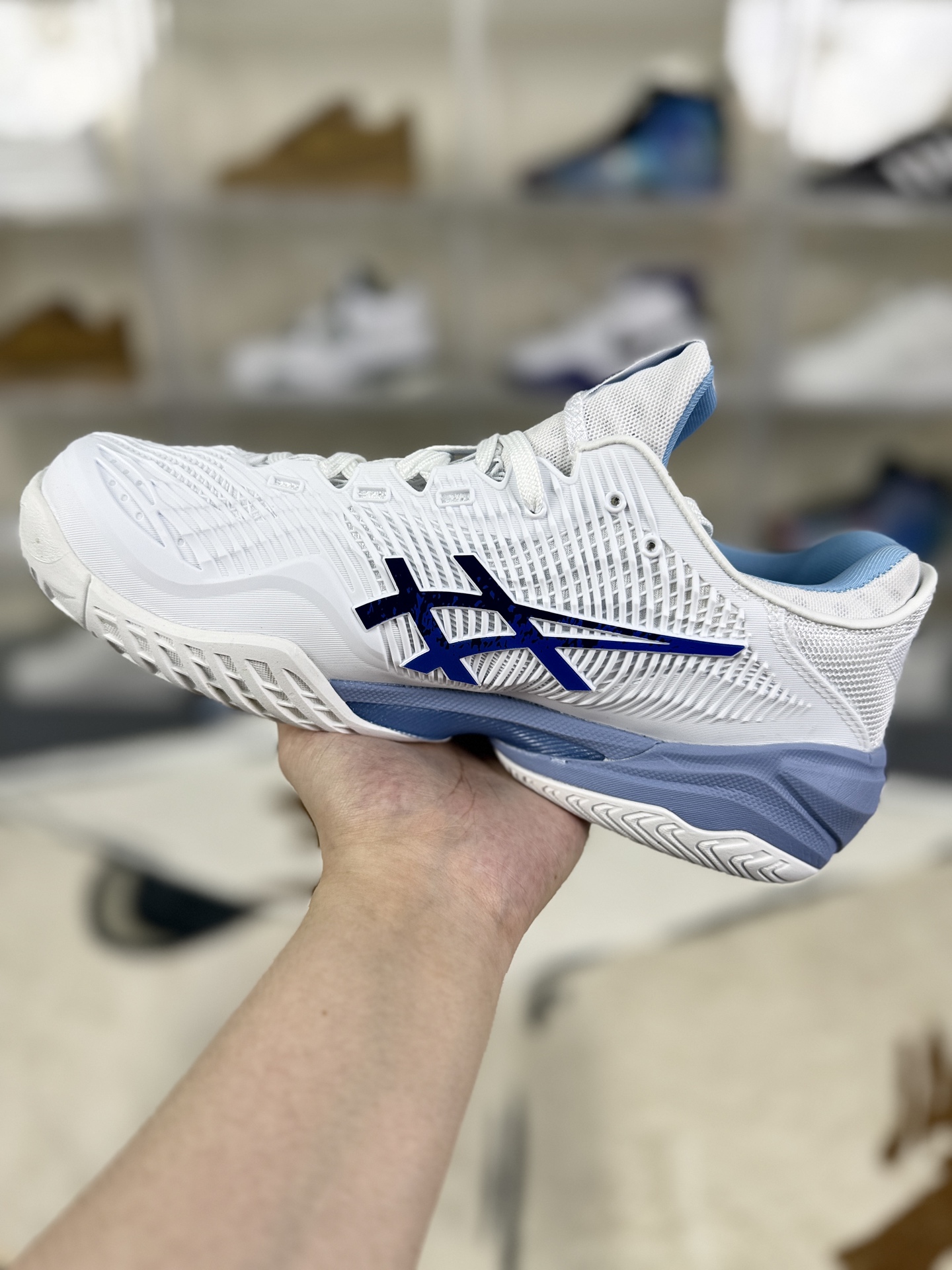 Asics Court FF 3 Novak White/Blue Tennis Shoes - Durable & Comfortable 2 i1757870301392 3123 0 1