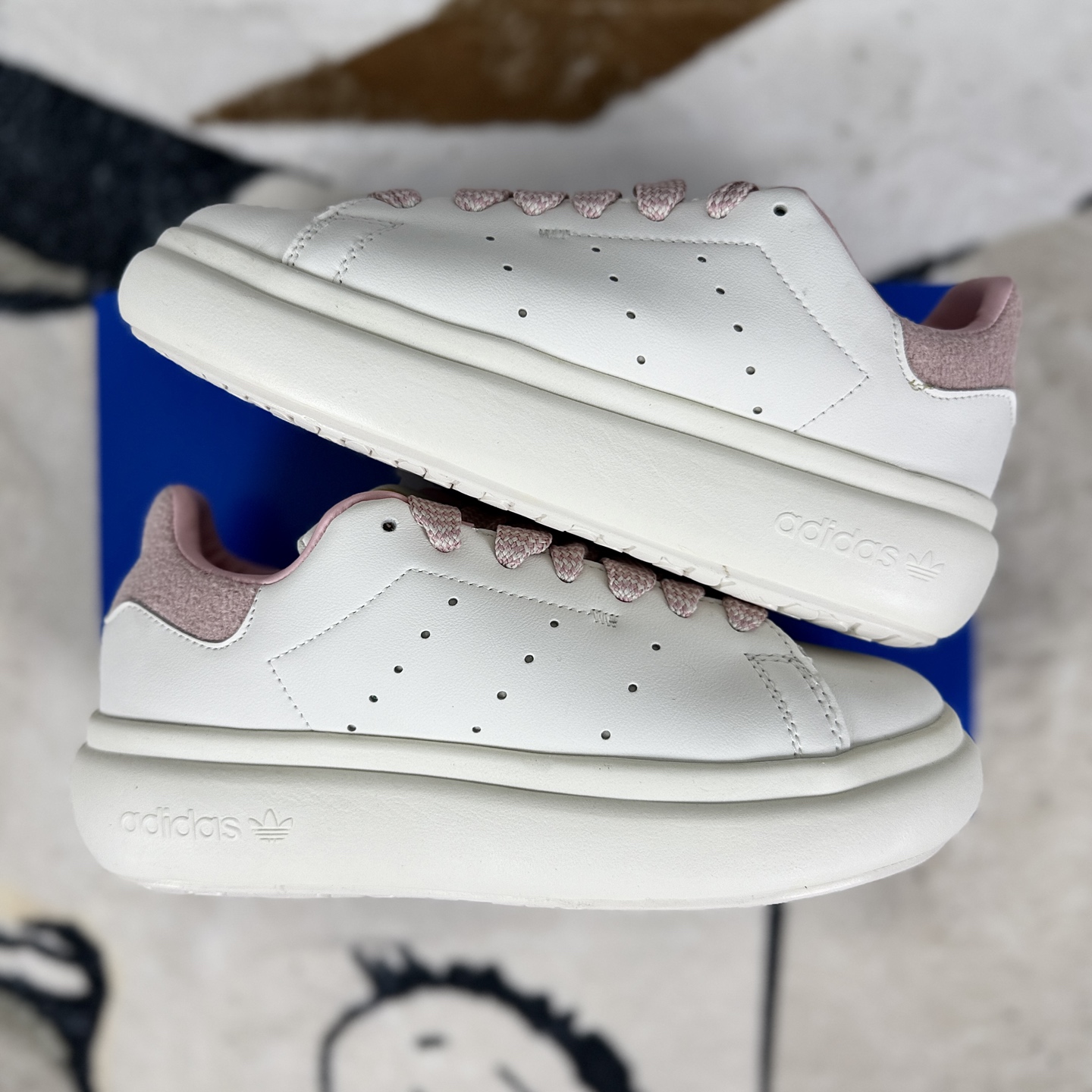 Disney x Adidas Stan Smith PF White/Pink Low-Top Sneakers - Women's Size 9 i1757870370268 5828 0 7