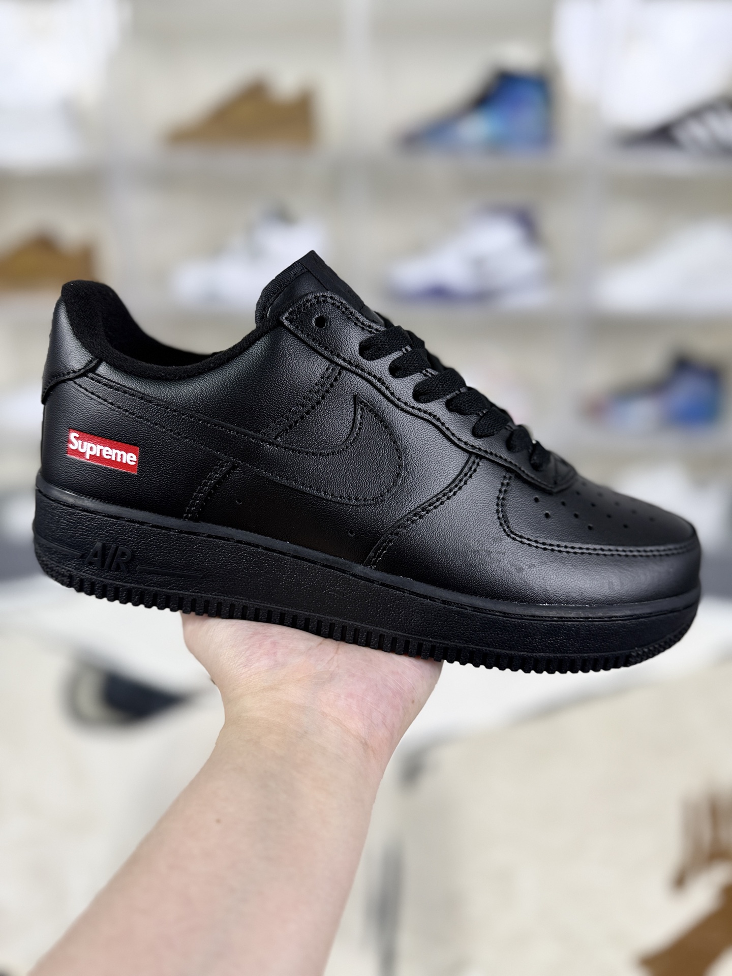 Supreme x Nike Air Force 1 Low 'Box Logo' Black Sneakers CU9225-001