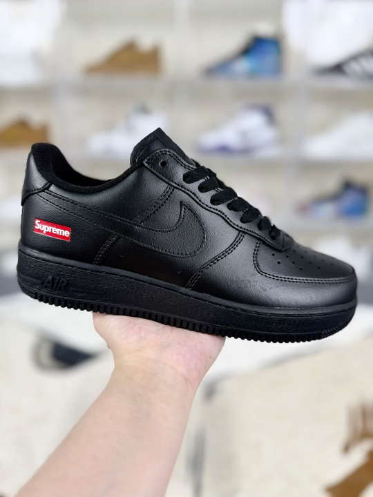 Supreme x Nike Air Force 1 Low 'Box Logo' Black Fashion Sneakers
