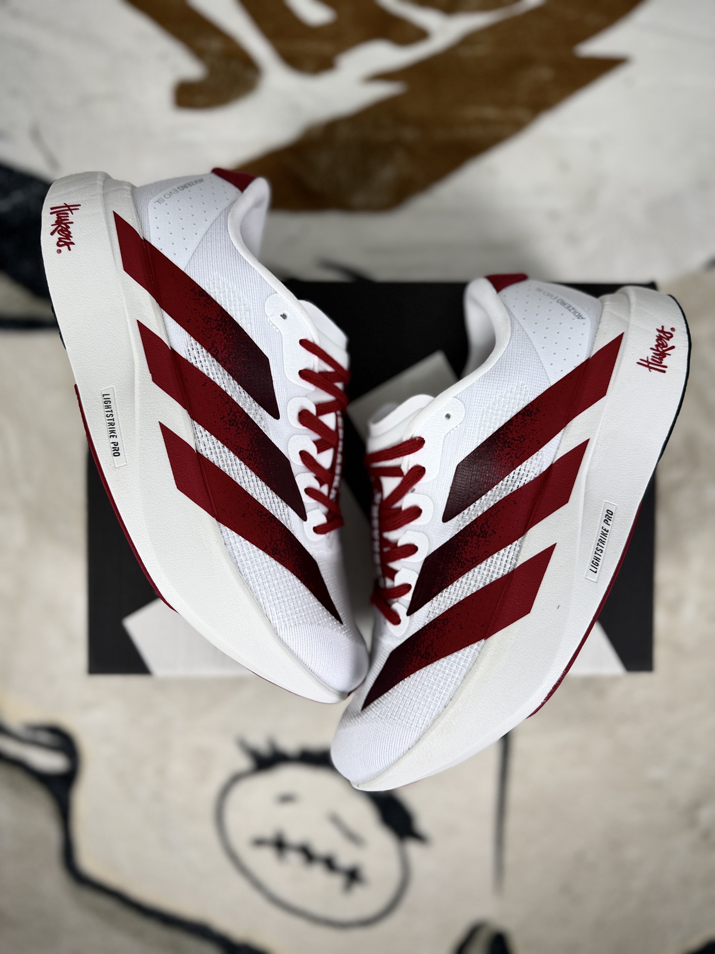 Adidas Adizero Evo SL Nebraska Running Shoes - White/Red - Sizes 36-45 5 i1758821243763 2958 0 6