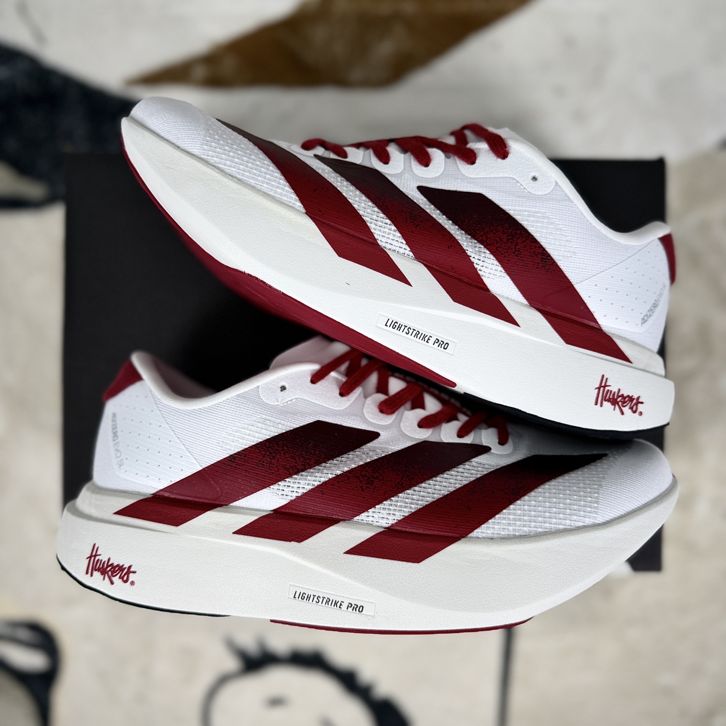 Adidas Adizero Evo SL Nebraska Running Shoes - White/Red - Sizes 36-45 8 i1758821245136 7843 0 7