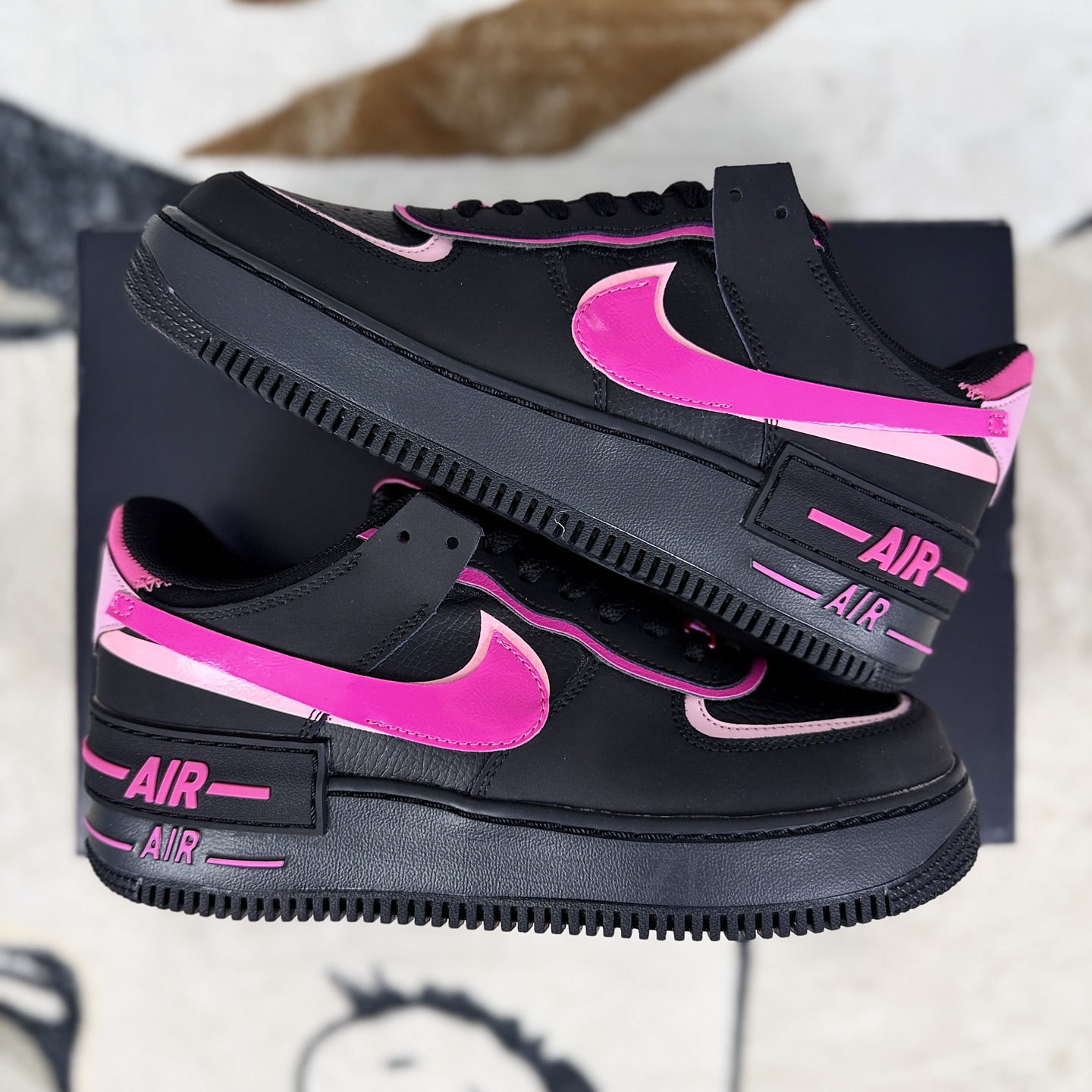 Nike Air Force 1 Shadow Black/Pink Women's Sneakers Low-top Lightweight 9 i1759609373864 7194 0 7