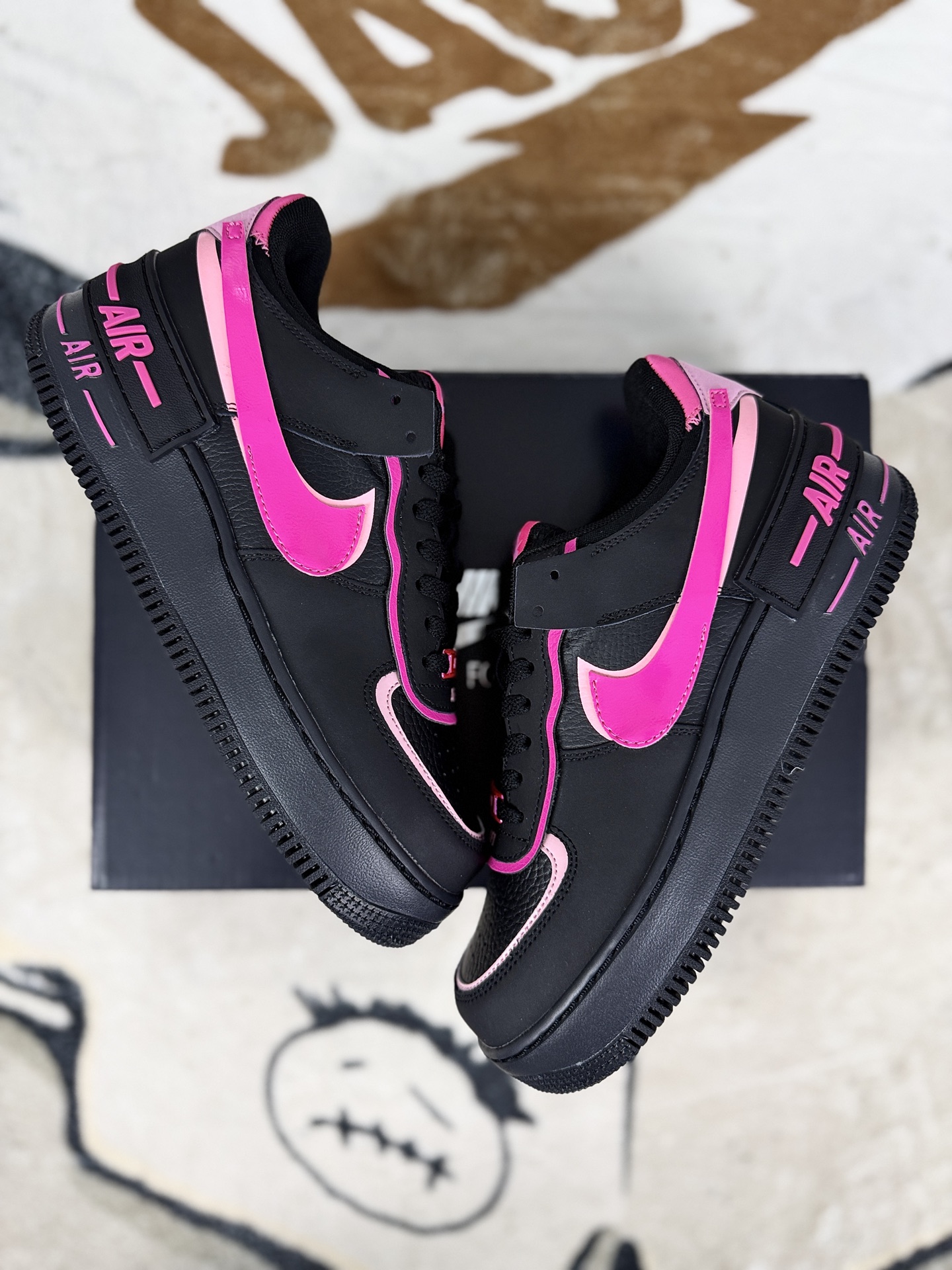 Nike Air Force 1 Shadow Black/Pink Women's Sneakers Low-top Lightweight 6 i1759609376008 6724 0 6